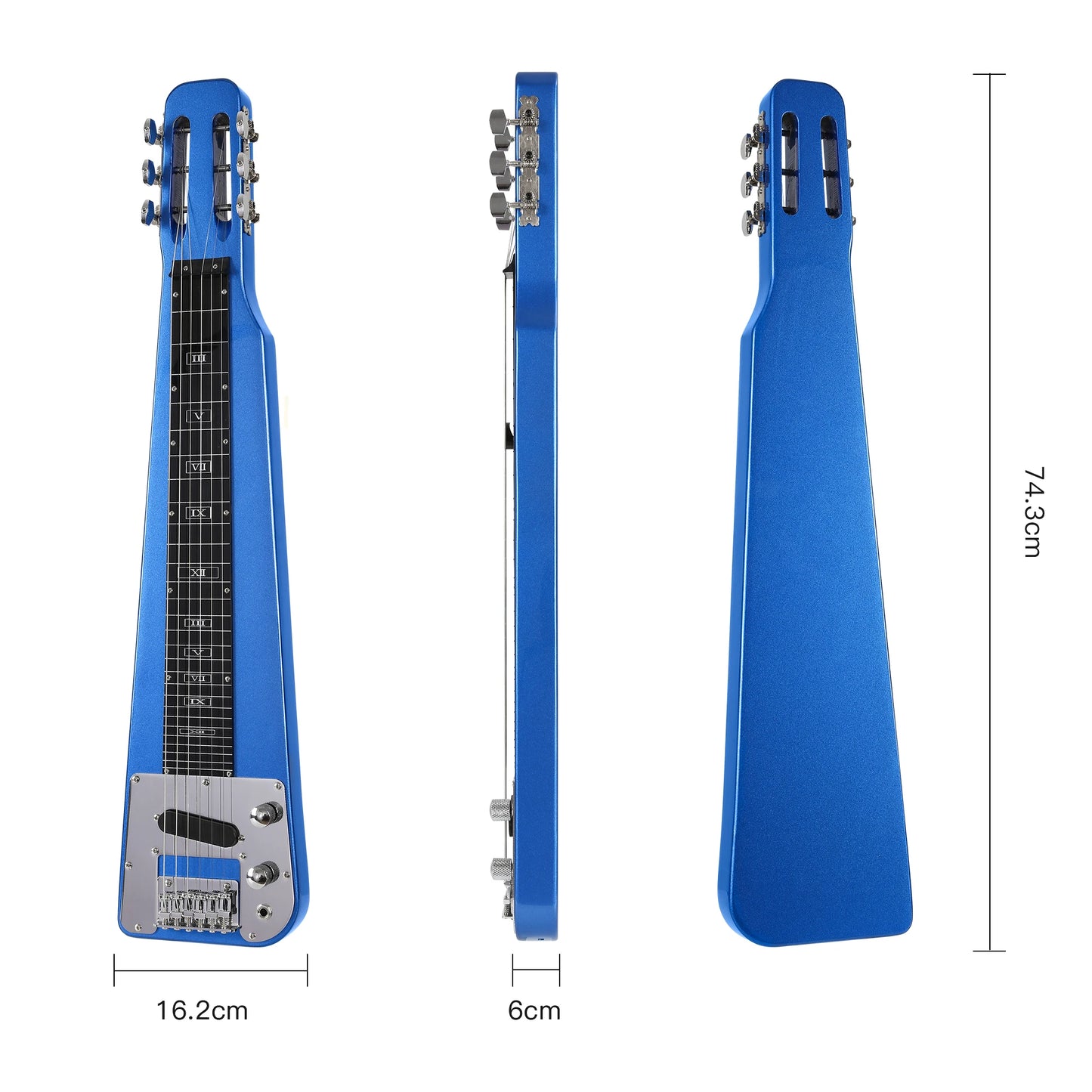 Lap Steel Guitar, Electric Slide Guitars 6 String Slotted Headstock Steel Guiter with Gigbag &Slide Bar