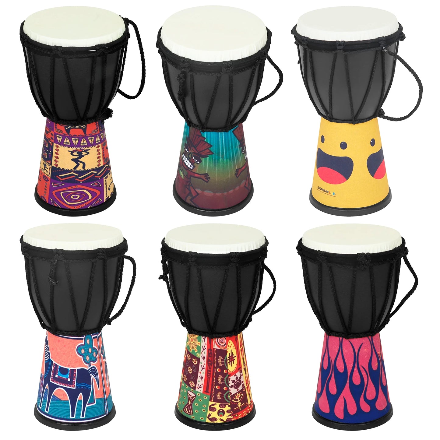 African Drum 4 Inch Handmade Traditional African Hand Drum Colorful Djembe Drum for Children Study Percussion Musical Instrument