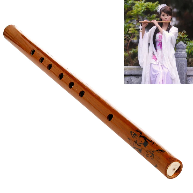 Traditional 6 Hole Bamboo Flute Clarinet Student Musical Instrument Color 69HD