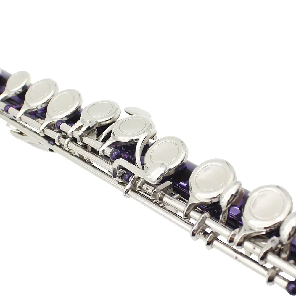 SLADE 16 Holes C Tone Flute With E Key Purple Professional Woodwind Instrument Closed Key Cupronickel Tube Flute Beginner Kit