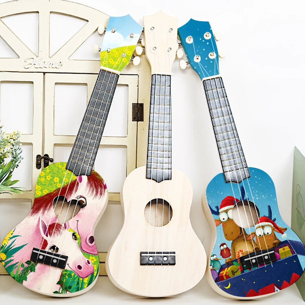 of Ukulele DIY Kit Wooden Ukulele Stringed Instrument Gift for Beginner