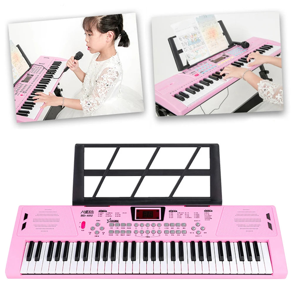 61 Keys Piano Musical Keyboard Synthesizer Instrument USB Digital Keyboard Kids Piano Electronic Keyboard for Beginners Children