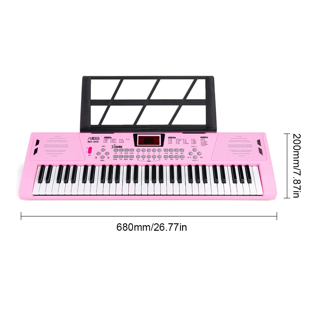 61 Keys Piano Musical Keyboard Synthesizer Instrument USB Digital Keyboard Kids Piano Electronic Keyboard for Beginners Children