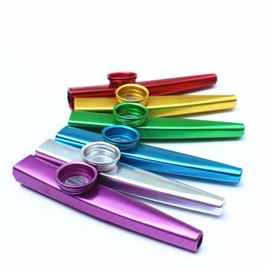 1Pcs New Metal Kazoos Musical Instruments Flutes Diaphragm Mouth Kazoos Music Instrument Good Companion for Guitar Flute