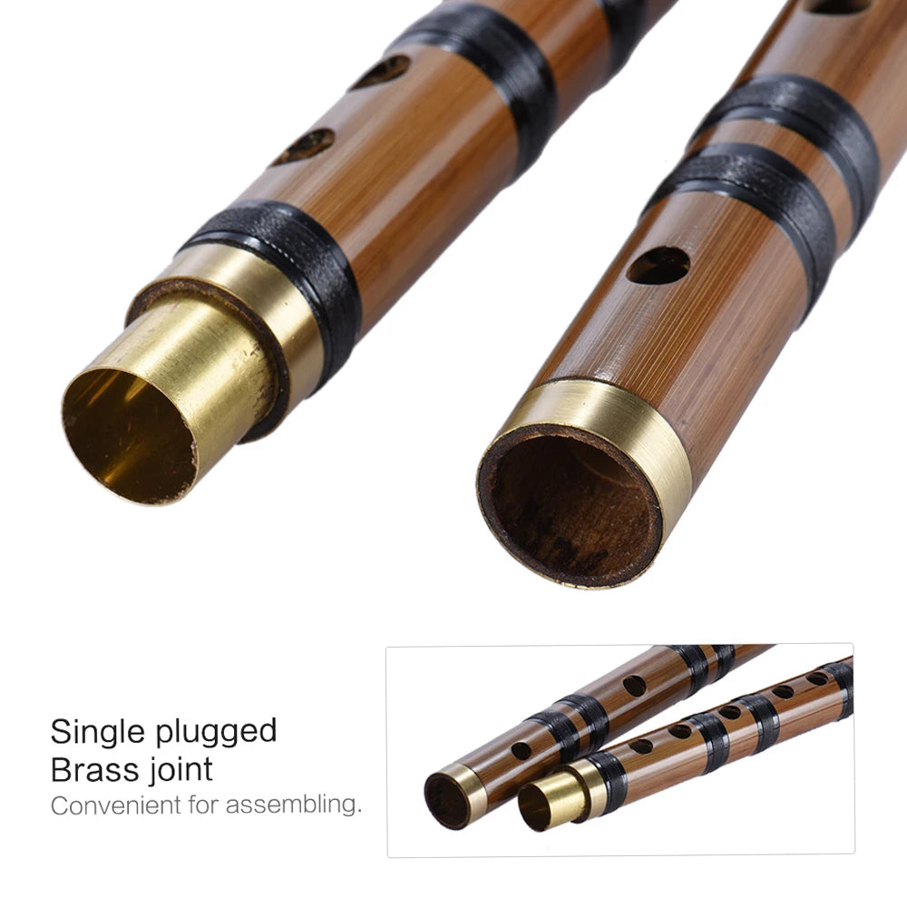 Pluggable Handmade Bitter Bamboo Flute/Dizi Traditional Chinese Musical Woodwind Instrument in E Key for Beginner Study Level