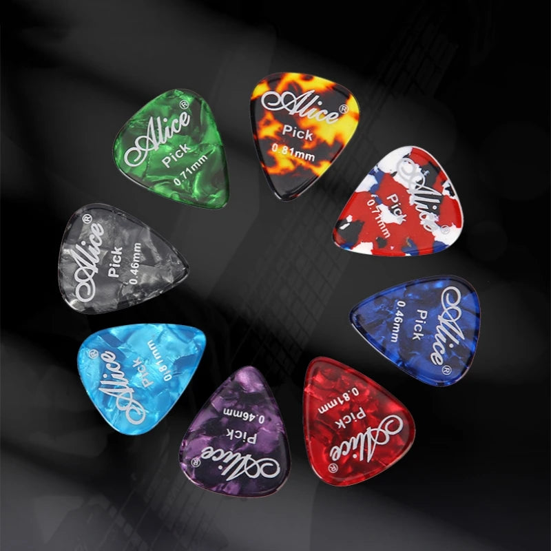 6pcs Acoustic Picks Plectrum Celluloid Electric Smooth Guitar Pick Accessories 0.46mm 0.71mm 0.81mm 0.96mm 1.2mm 1.5mm