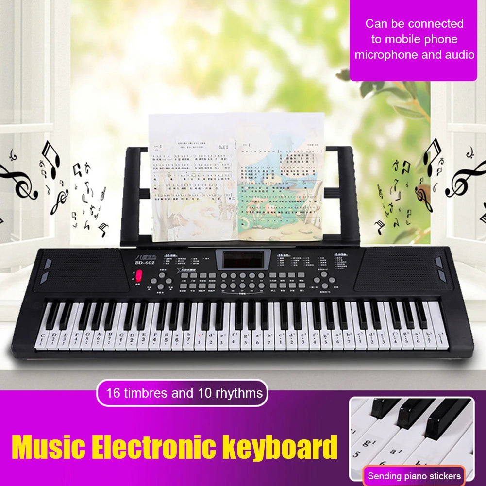 61 Keys Piano Musical Keyboard Synthesizer Instrument USB Digital Keyboard Kids Piano Electronic Keyboard for Beginners Children