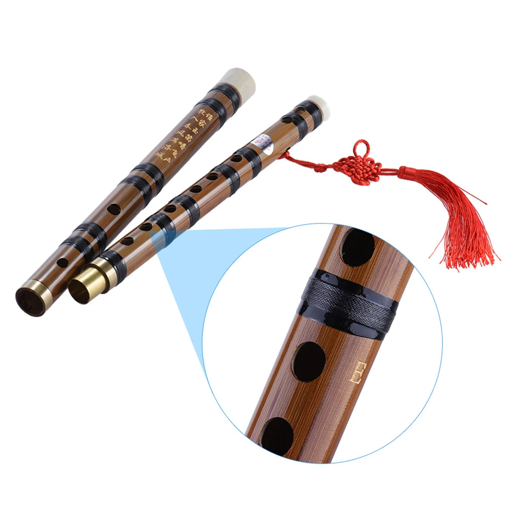 Pluggable Handmade Bitter Bamboo Flute/Dizi Traditional Chinese Musical Woodwind Instrument in E Key for Beginner Study Level