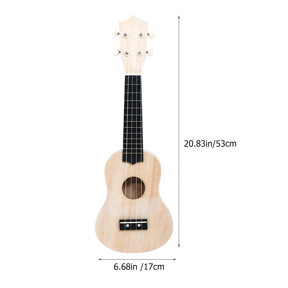 of Ukulele DIY Kit Wooden Ukulele Stringed Instrument Gift for Beginner